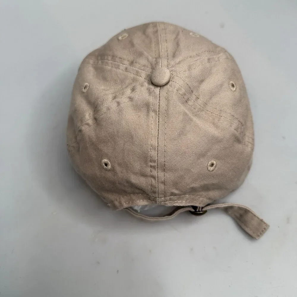 Port of Call Food & Brew Hall Dad Hat Tan Adjustable Strap Back Unstructured